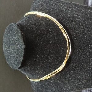 Unmarked Vintage 2-Tone Silver/Gold Herringbone Choker